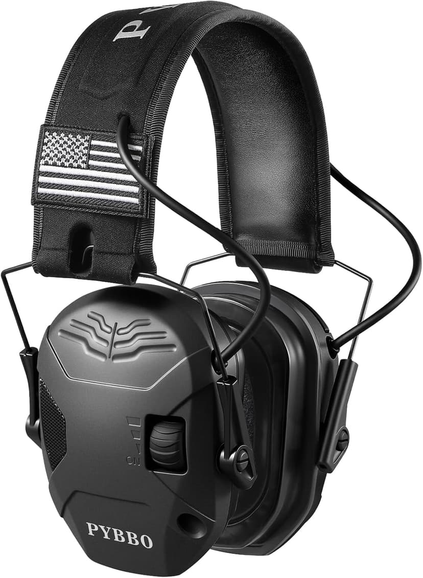 PYBBO Shooting Ear Protection with Gel Ear Pads, NRR 23dB Active Noise Reduction & 3X Sound Amplification Gun Range Earmuffs
