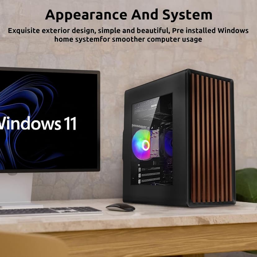 Desktop Computer Tower PC, Intel Core i7-4770-3.4GHz, 16GB DDR3 RAM, 512GB SSD Hard Drive, RGB Fan x 3, Wi-Fi 6.0, USB 3.0, HDMI, Windows 11 Home or Office