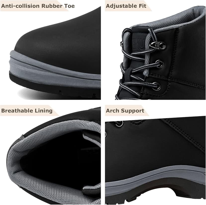 CARENURSE Mens Lightweight Hiking Boots Water Resistant Mid Ankle Work Casual Hiker Trekking Outdoor Boots Anti Slip Hiking Shoes