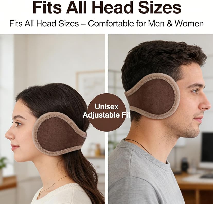 oliwex Ear Muffs for Winter, Behind-the-Head Ear Warmers, Lightweight Windproof for Men Women Running Commuting Outdoor