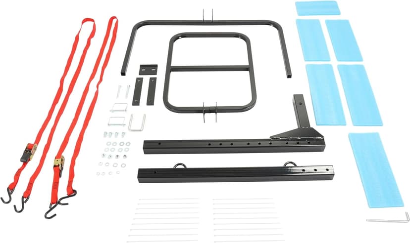 ALMULOO RV Hitch Mount Kayak Rack Fits up to 12'' Kayaks Vertical Standing Kayak Carrier 2'' Hitch Receiver Height Adjustable 150LBS for RV Truck SUV Steel