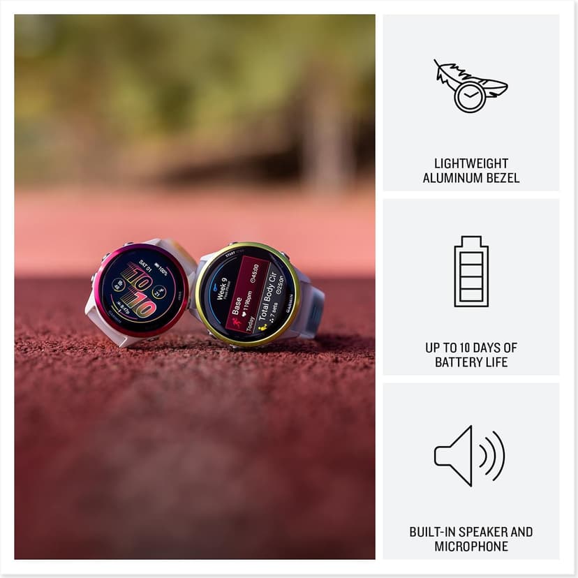 Garmin Forerunner® 570, 42mm, Advanced GPS Running and Triathlon Smartwatch, AMOLED Display, Training and Recovery Features, Cloud Blue Aluminum with Translucent Whitestone/Cloud Blue Band