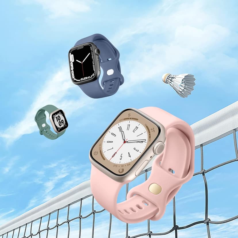 Maledan 6 Pack Bands Compatible for Apple Watch Band 38mm 40mm 41mm 42mm 44mm 45mm 46mm 49mm Women Men, Soft Silicone Sport Band Strap for iWatch Apple Watch Series 11 10 9 8 7 6 5 4 3 2 1 SE Ultra