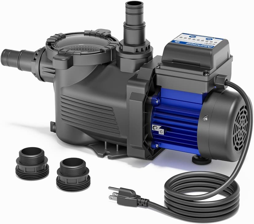 AQUASTRONG Above Ground Pool Pump 115v High Flow 1.25"&1.5''adapter Powerful Self Primming Swimming Pool Pumps with Filter Basket,4332GPH 3/4 HP with Timer