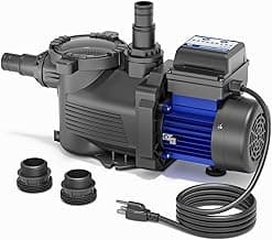 AQUASTRONG Above Ground Pool Pump 115v High Flow 1.25"&1.5''adapter Powerful Self Primming Swimming Pool Pumps with Filter Basket,4332GPH 3/4 HP with Timer