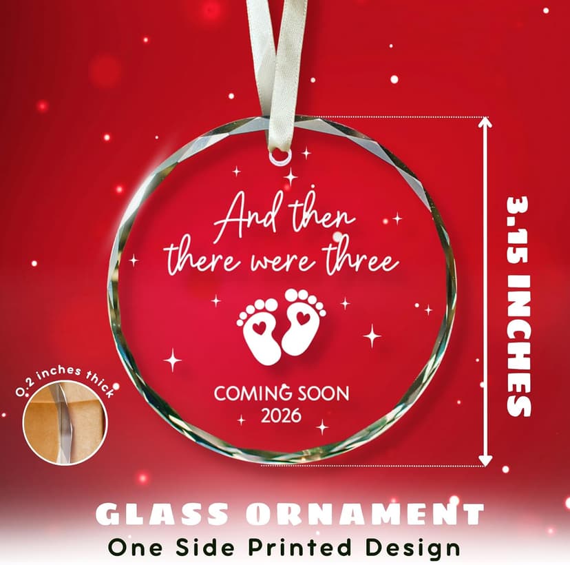 Gifts for Expecting Parents - Expecting Parents to Be Unique Gifts - Baby Pregnancy Announcement Gift Ideas for Husband, Family - Baby Ornament 2026 - Baby Pregnancy Announcement - Glass Ornament
