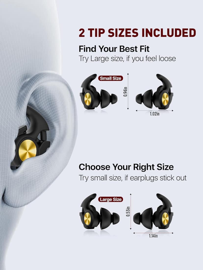 Motorcycle Ear Plugs with Lanyard, Wind Noise Reduction Keep Comms Clear & Comfort Under Helmet, Reusable Earplugs for Motor, Motorbike, Touring, Racing, Riding - 2 Sizes Hearing Protection, 27dB