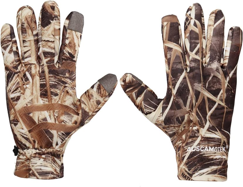 AUSCAMOTEK Duck Hunting Camo Gloves for Men with Touch Screen Fingers