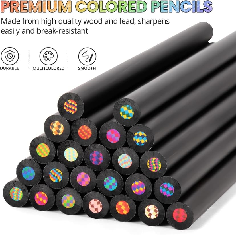 Stocking Stuffers, Art Supplies, 12 Rainbow Colored Pencils, Teen Girl Gifts Trendy Stuff, Art Supplies for Kids 9-12, Gifts for 5-12 Year Old Girl, Arts and Crafts for Kids Ages 8-12