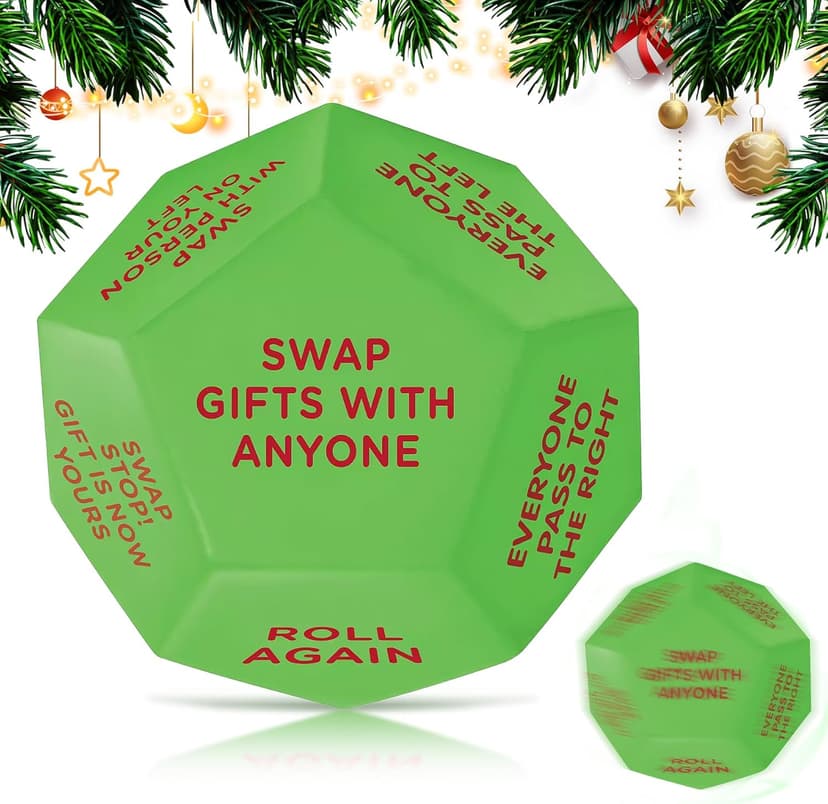 Christmas Ideas Dice Game for Family Party, Suitable for Xmas, Birthdays, Parties, Family and Friends Gatherings Santa Swap Gift Exchange Dice,3 ins Christmas Stocking Stuffers Games B0DN16HXDS
