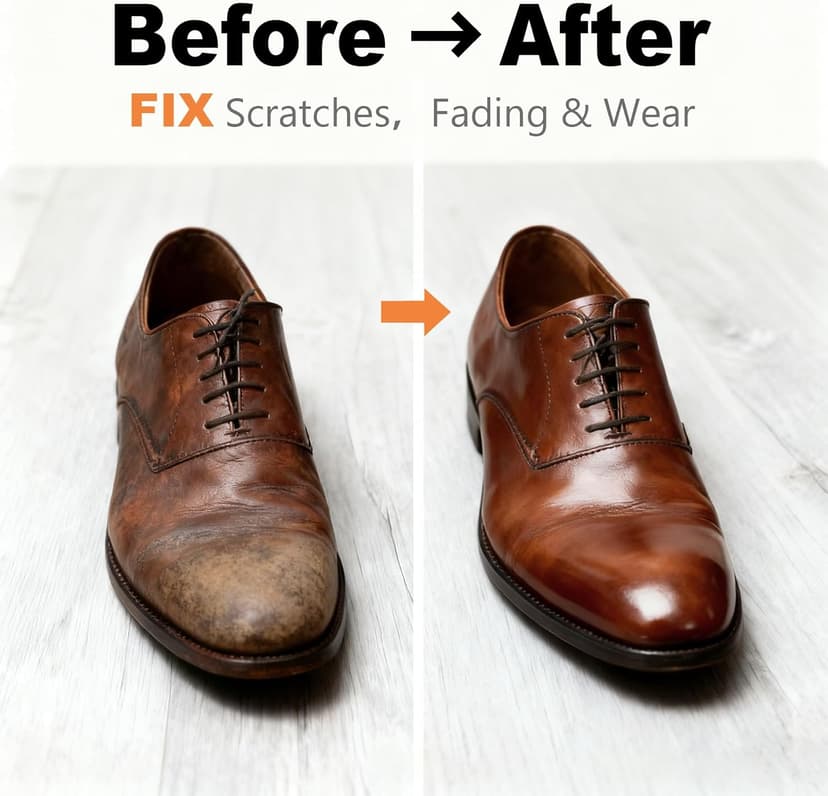 Medium Brown Leather Repair Kit - Recoloring Balm & Dye to Restore Scratches, Faded & Aged Leather & Vinyl Couches, Boots, Car Seats & Furniture