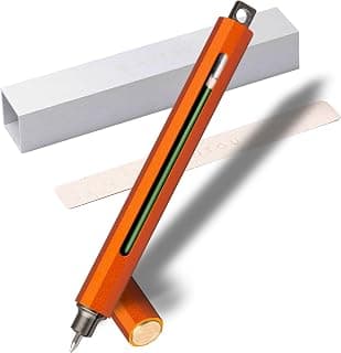 C Mini, Durable Aluminum Alloy EDC Pen, Compatible with 100+ Refills - Ballpoint, Rollerball, Gel. Auto-Adjusting Refillable Pen, Best Writing and Sketching Gift for Men and Women - Orange