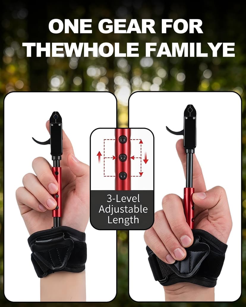 NovaSpark Archery Wrist Release Aid for Compound Bow – Auto-Closing Jaws & 3-Stage Adjustable Length | Smooth Caliper Trigger | Comfortable Strap for Youth & Adults Target Practice, Hunting