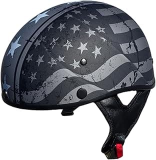 VEGA Warrior Motorcycle Half Helmet with Sunshield/Adjustable Size Dial DOT Half Face Skull Cap for Bike Cruiser Chopper Moped Scooter ATV
