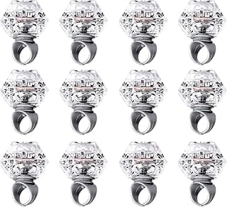 Konsait Flashing Led Light up Rings Bachelorette Party Favors Toys Grow in The Dark Party Suppiles Diamond Bling Rings for Birthday Weddings Bridal Shower Decorations (13pcs)