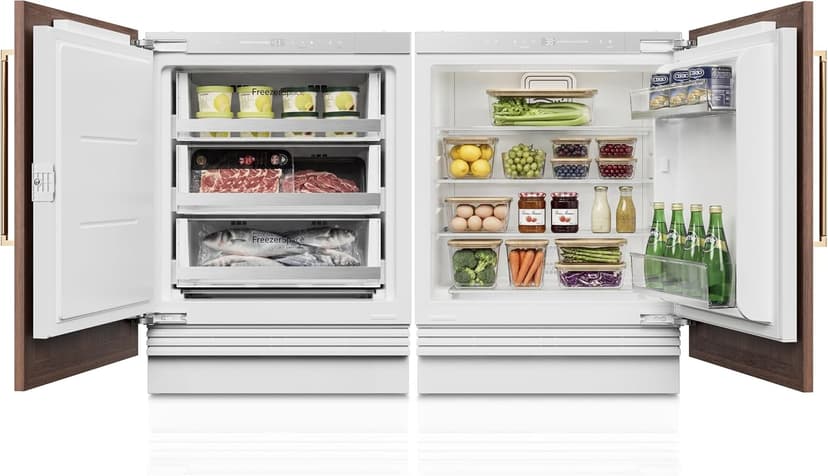 Ca'Lefort 48'' Panel Ready Refrigerator Bundle, Built-in Panel-Ready Fridge with Freezer Perfect for Kitchens -11°F-46°F Precise Freeze Control Reversible Door (Panel Not Included)