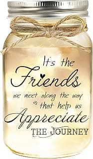 Birthday Gifts for Women Friendship, Mason Jar Night Lights for Friend, Thankgiving Christmas Gifts for Women, Suitable for Home Office Table Stands