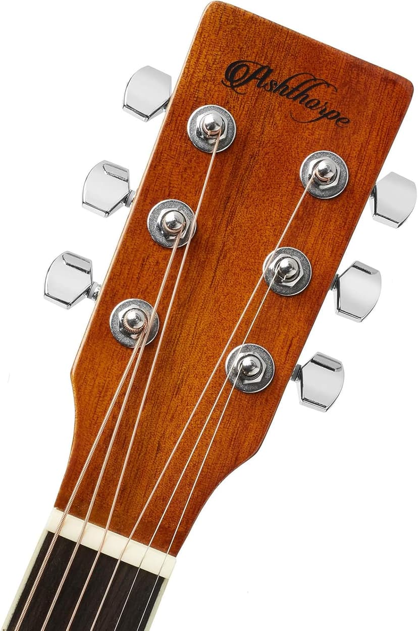 Ashthorpe Full-Size Cutaway Thinline Acoustic-Electric Guitar Package - Premium Tonewoods - Brown