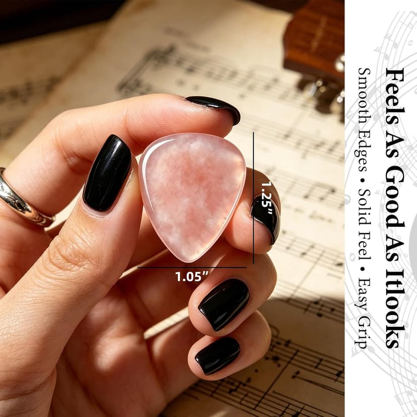 Natural Crystal Guitar Pick Gift for Guitar Players, Handmade Gemstone Plectrum for Acoustic Guitar, Inspirational Music Gift for Practice, Performance, Graduation, New Beginnings (Green Aventurine) B0GWLBSZFJ