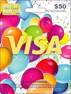Visa Physical Gift Card $50 (plus $4.95 Purchase Fee) B08LP1CTR2
