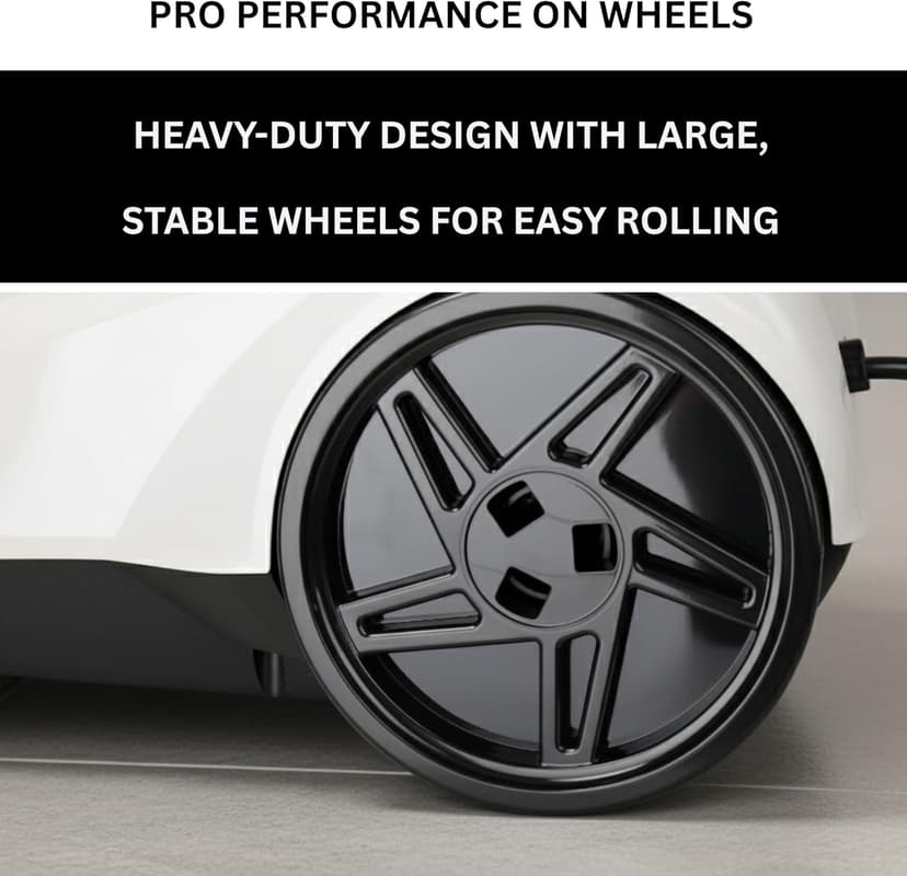 SALAV Heavy Duty Commercial Full-Size Garment Steamer with Foot Pedals and Extra Large 3L (101.5 oz) Water Tank, 1800 watts, 90+min of Continuous Steam (White)