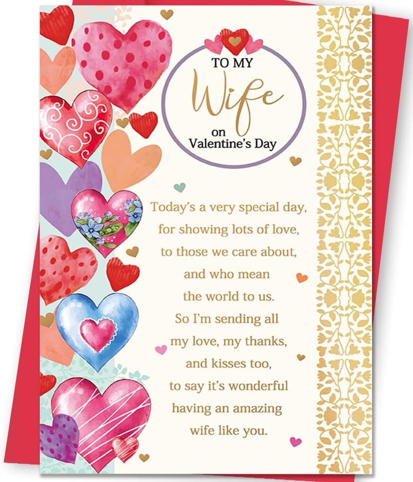 Valentines Day Card for Wife, Valentine's Day Gifts for Wife