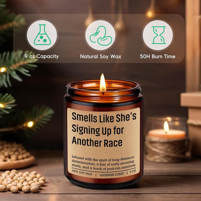 Track and Field, Cross Country, 5K Run, Half Marathon Essentials, Christmas, Birthday, Running Gifts for Marathon Runner, Mom GSPY Candle, Gifts for Runners, Running Accessories for Women, Female, Girl B0FD9S4K1G