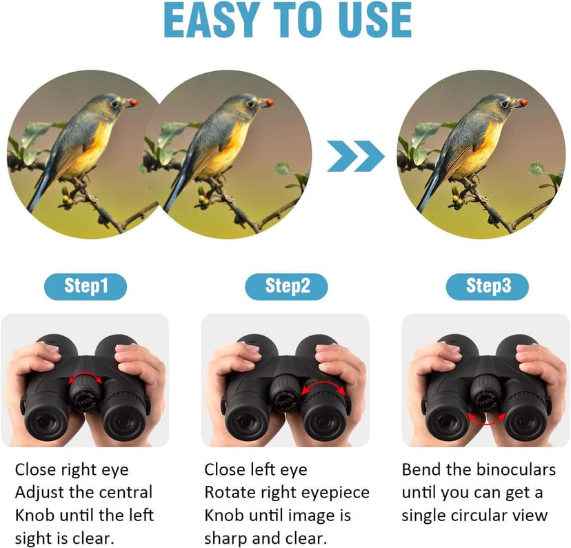 10x42 Binoculars for Adults - Professional HD Roof BAK4 Prism Lens Binoculars for Bird Watching, Hunting, Travel, Sports, Cruise, with Carrying Bag (1.1Lbs)