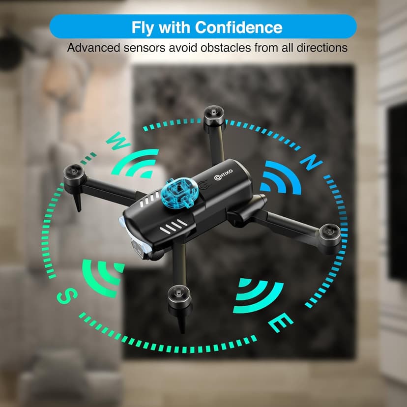 Contixo F19 Drone With 1080p HD FPV Camera, 20 Min Flight 360° Flips Brushless Motor RC Quadcopter With Altitude Hold, Obstacle Avoidance, Follow Me For Novice Beginner's Kids And Adults, 2 Batteries