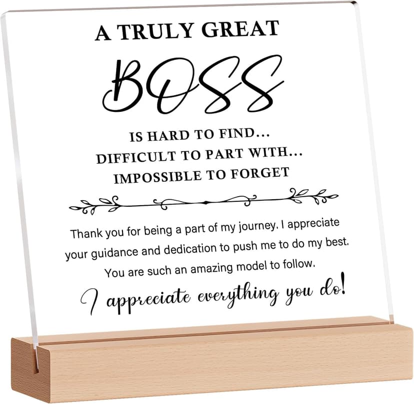 Best Birthday Thank You Retirement Farewell Gifts for Female Boss Leader, Boss Inspirational Gifts Appreciation Keepsake Funnli Boss Gifts for Women Men, Bosses Day Gifts for Boss Lady Plaque B0C6XJX64Z