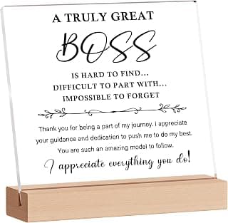 Best Birthday Thank You Retirement Farewell Gifts for Female Boss Leader, Boss Inspirational Gifts Appreciation Keepsake Funnli Boss Gifts for Women Men, Bosses Day Gifts for Boss Lady Plaque B0C6XJX64Z