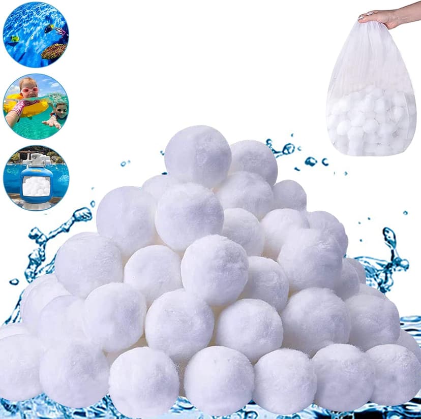 3.1 lbs Pool Filter Balls for Sand Filter, Eco-Friendly Reusable Pool Fiber Filter Balls Replace Pool Filter Sand, Pool Filter Media Balls for Swimming Pool (Equals 100 lbs Pool Filter Sand)