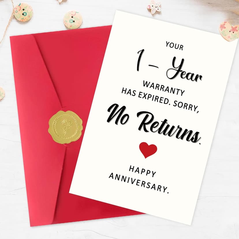 Wedding Anniversary Cards Gifts for Husband Wife Couples, 1 Year Anniversary Cards Gifts for Boyfriend Girlfriend Him Her Funny 1st Anniversary Card, Anniversary Card Gifts for Men Women B0FVTLC5C9