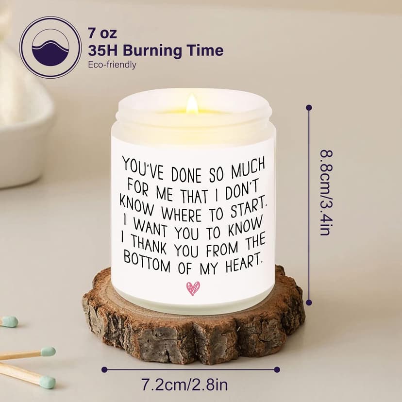 BAUBLEDAZZ Thank You Gifts for Women, Thank You Candle- Handmade Lavender Natural Soy Wax Candle (7oz)- Appreciation Gifts for Friends, Coworker, Men, Hostess