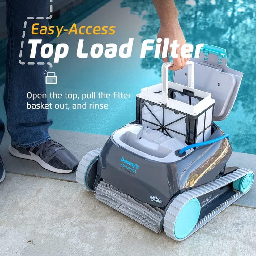 Dolphin Advantage Automatic Robotic Pool Vacuum Cleaner, Wall Climbing, Active Scrubber Brush, Ideal for In-Ground Pool Types up to 33 FT in Length