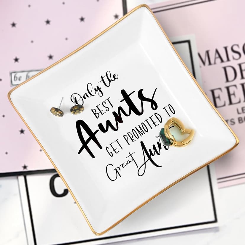Aunt Gifts: Trinket Dish Ring Holder for Aunts' Christmas, Birthdays, Mother's Day, Valentine's Day, Thanksgiving, Xmas, Weddings