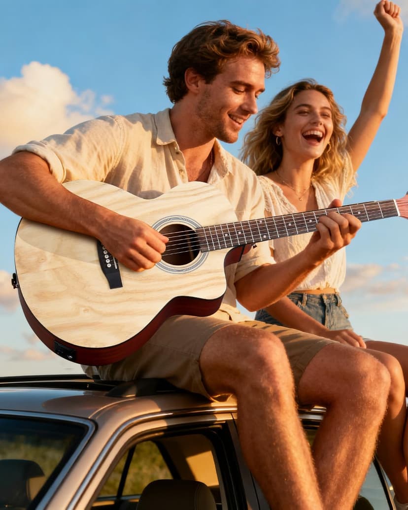 Ktaxon 41 Inch Cutaway Acoustic Electric Guitar, Full Size Manchurian Ash Body Beginner Guitars Kit with 15W Amp, Extra Strings & Capo Includes All Accessories (Natural)