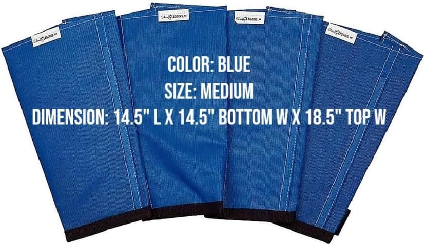 SHOOFLY Horse Leggins, Patented Loose Fitting Fly Boots, Breathable Plastic Mesh (Blue/Medium)