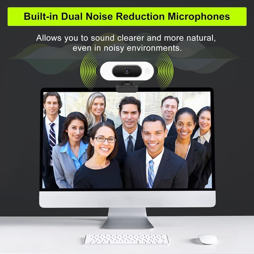 Webcam with Ring Light Microphone - Streaming Web Camera, 1080P Full HD Pro Camera for PC Mac Laptop Desktop, USB Computer Webcam with Privacy Cover and Tripod for Zoom Meeting Skype Teams Twitch