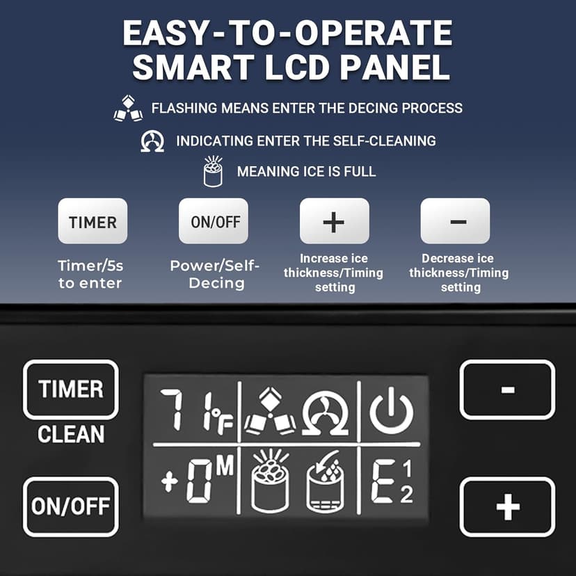 ICYGLEE Commercial Under Counter Ice Maker Machine with Drain Pump, 100Lbs/Day with 24lbs Storage, Built-in Freestanding Ice Maker, Self-Cleaning, 24H Timer, for Commercial & Home Use. (Stainless)