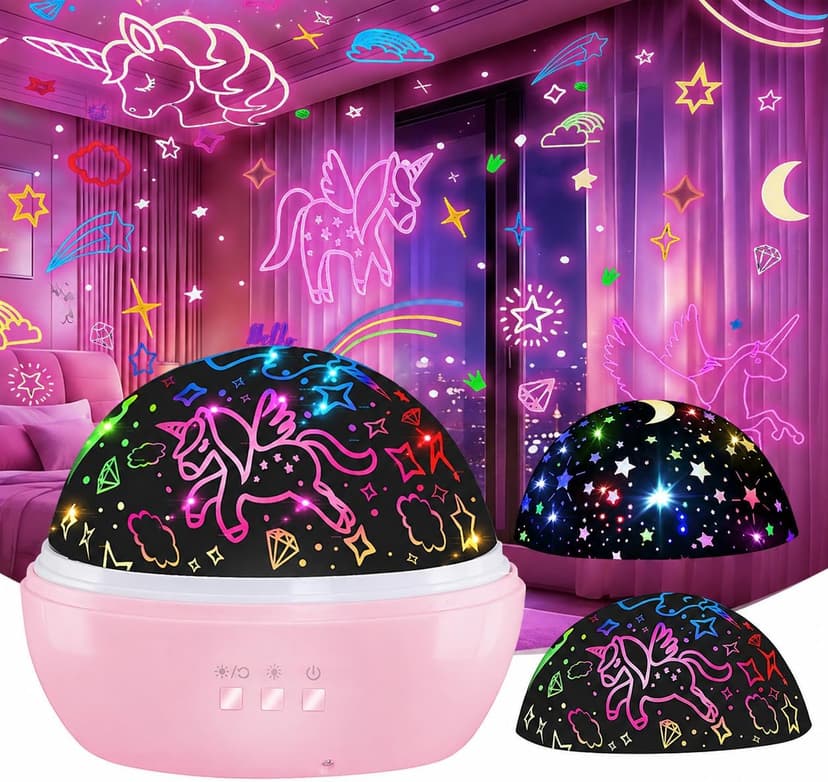 MINGKIDS Unicorn Toys Night Light for Toddler Girls,Unicorn Gifts Age 6-8,Unicorns and Starry Night Light Projector for Kids, Birthday Gift for 3-10 Year Olds Girls B08RHYX8CV