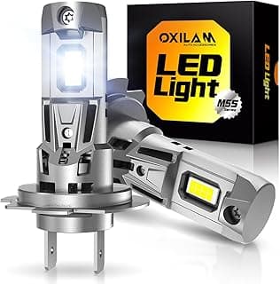 OXILAM H7 LED Bulb, 40000LM 900% Super Bright, 1:1 Size No Adapter Required, Non-polarity Plug and Play, 6500K Cool White Fog Light, Pack of 2
