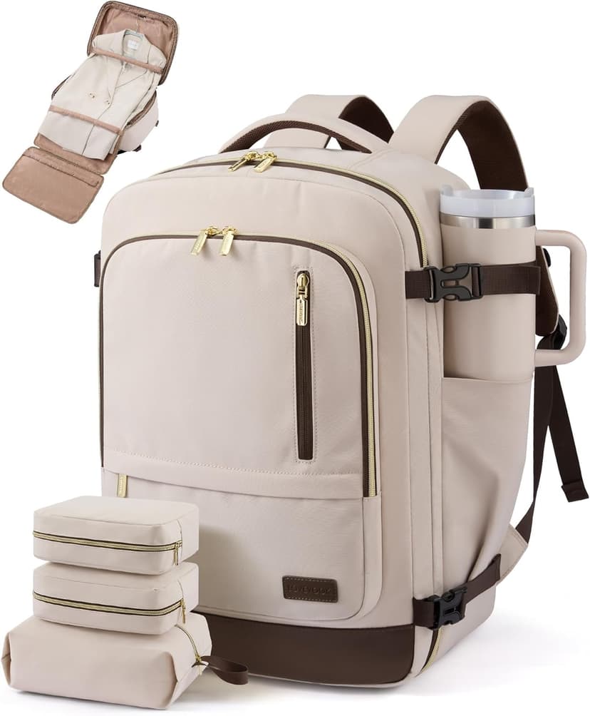 LOVEVOOK 40L Travel Backpack for Women Men with Garment Bag, Airline Approved Carry on Luggage Travel Essentials with 3 Packing Cubes, TSA Overnight Bags Weekender Essentials Backpacks fits 17" Laptop