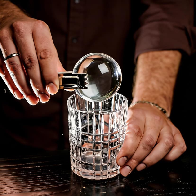 Clear Ice Ball Maker for Whiskey: 2.5" Crystal Clear Ice Maker - Large Ice Sphere Maker for Bourbon & Cocktails - Easy Release Silicone Ice Cube Maker for Home Bar