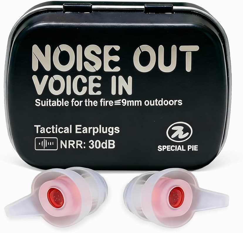 Shooting Earplugs for Pickup Sound, 30 dB NRR Hearing Protection - Silicone & Reusable Ear Plugs for Outdoor Shooting, Firing Range & Hunting, White