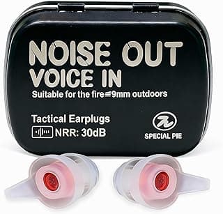 Shooting Earplugs for Pickup Sound, 30 dB NRR Hearing Protection - Silicone & Reusable Ear Plugs for Outdoor Shooting, Firing Range & Hunting, White