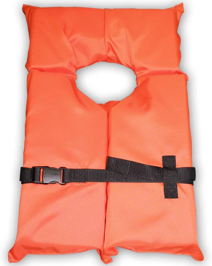 6 Pack Coast Guard Approved Life Jackets. High Visibility Color Type II Keyhole Life Vest in Classic May West Style. Compliance Flotation Device