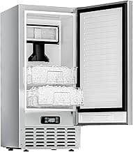 EUHOMY Under Counter Nugget Ice Maker Machine, 70Lbs/Day, Bulit-in Freestanding Ice Maker with Double Ice Baskets, Self-Cleaning & 24H Timer Ice Machine, for Home Use(Silver)