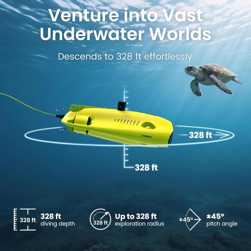 Underwater Drone, Mini S submarine drone with 4K+EIS Image Stabilization Camera for Real-Time Viewing Depth & Temperature Data, Direct-Connect Remote Controller, Dive to 330ft Underwater, Portable ROV