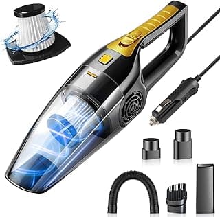 BOYMOO Car Vacuum Cleaner – 9000PA High Power Suction, DC 12V Portable Handheld Auto Vacuum with Attachments, Mini Car Interior Cleaner for Pet Hair, Dust, Crumbs, and Debris (Midnight Black)
